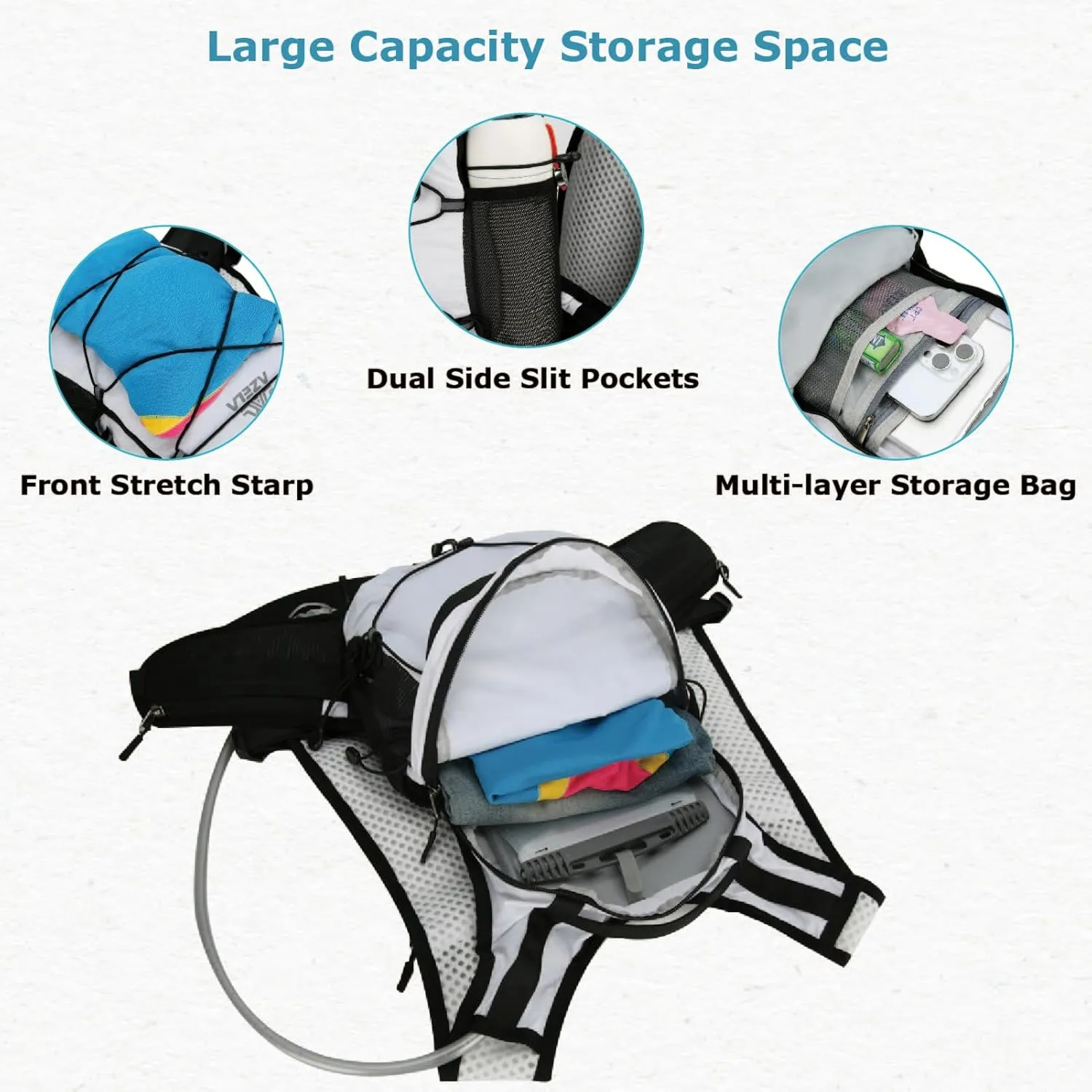 YAPJEB Lightweight Hydration Backpack (04 Black, Only Vest)