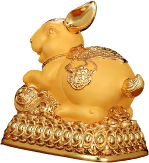 YARNOW Golden Rabbit Piggy Bank Cute Bunny Money Box for Decorative Savings Pot Capacity Coin Jar Party Decoration and Present for Family
