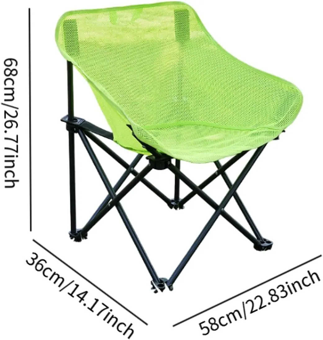 Yiju Folding Chair Camping Chair Heavy Duty Folded with Carrying Bag for Adults for Park Patio Sporting Events Fishing Backyard, Green