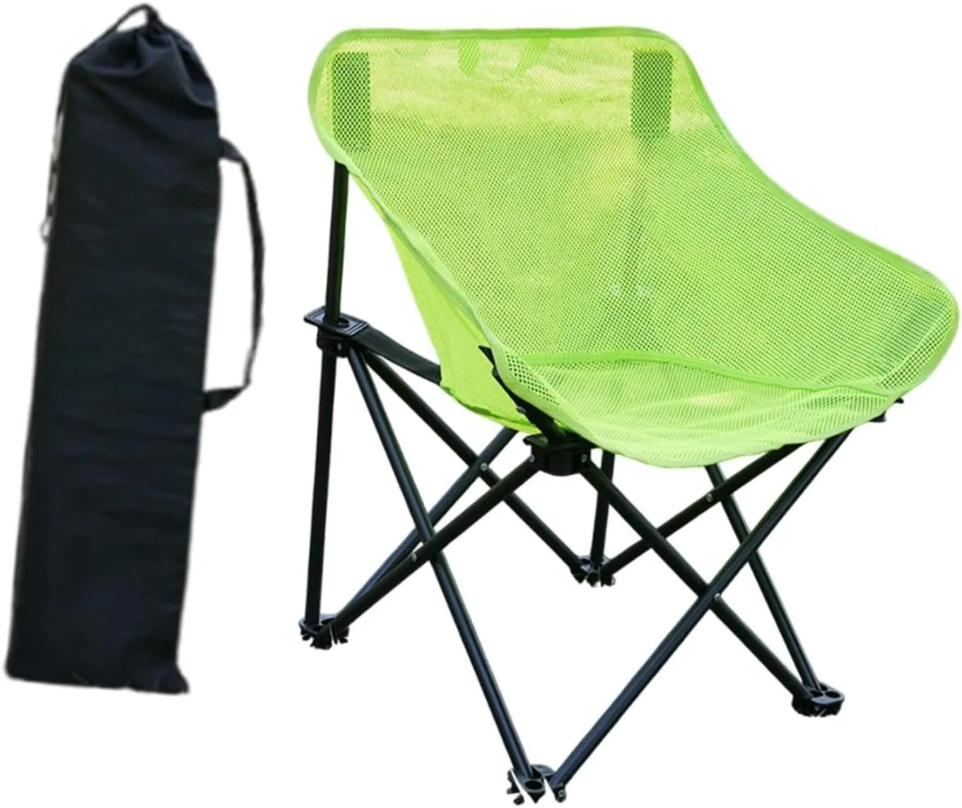 Yiju Folding Chair Camping Chair Heavy Duty Folded with Carrying Bag for Adults for Park Patio Sporting Events Fishing Backyard, Green