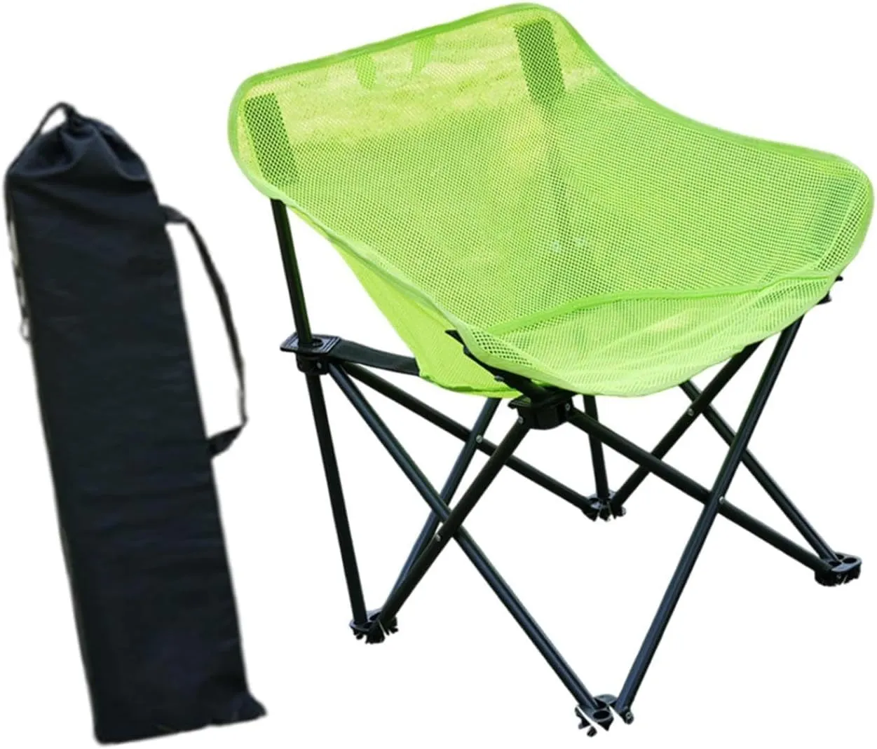 Yiju Folding Chair Camping Chair Heavy Duty Folded with Carrying Bag for Adults for Park Patio Sporting Events Fishing Backyard, Green