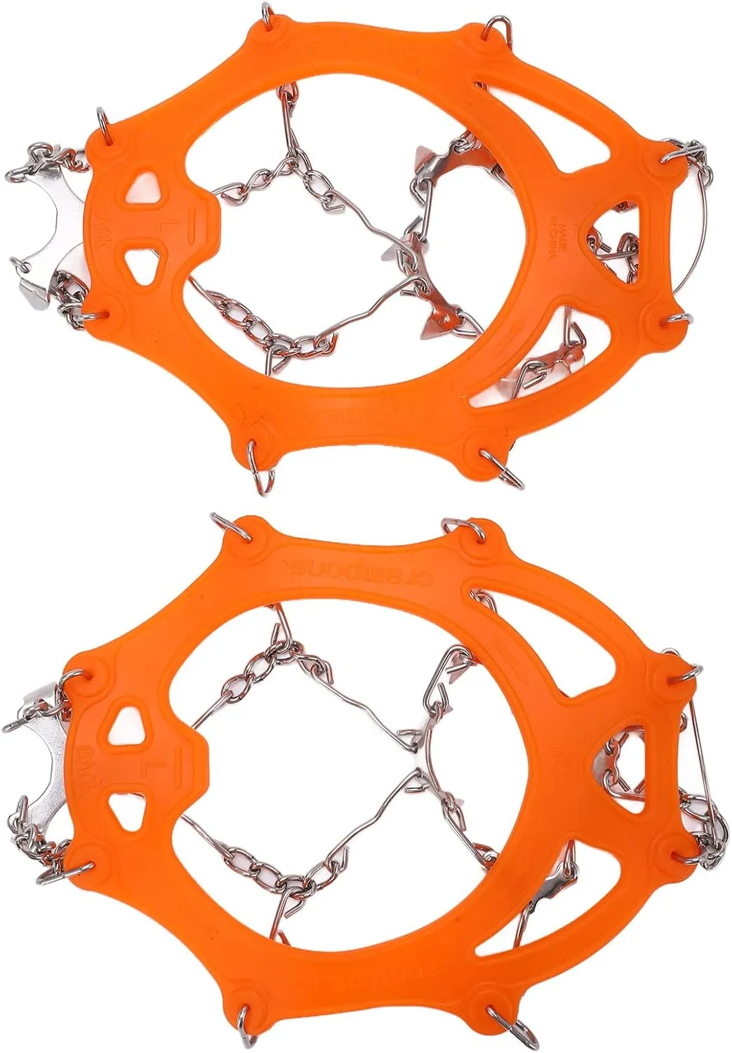 Ymiko Crampons for Hiking, 12 Tooth Micro Spikes with 2Pcs Ice Cleats for Mountaineering