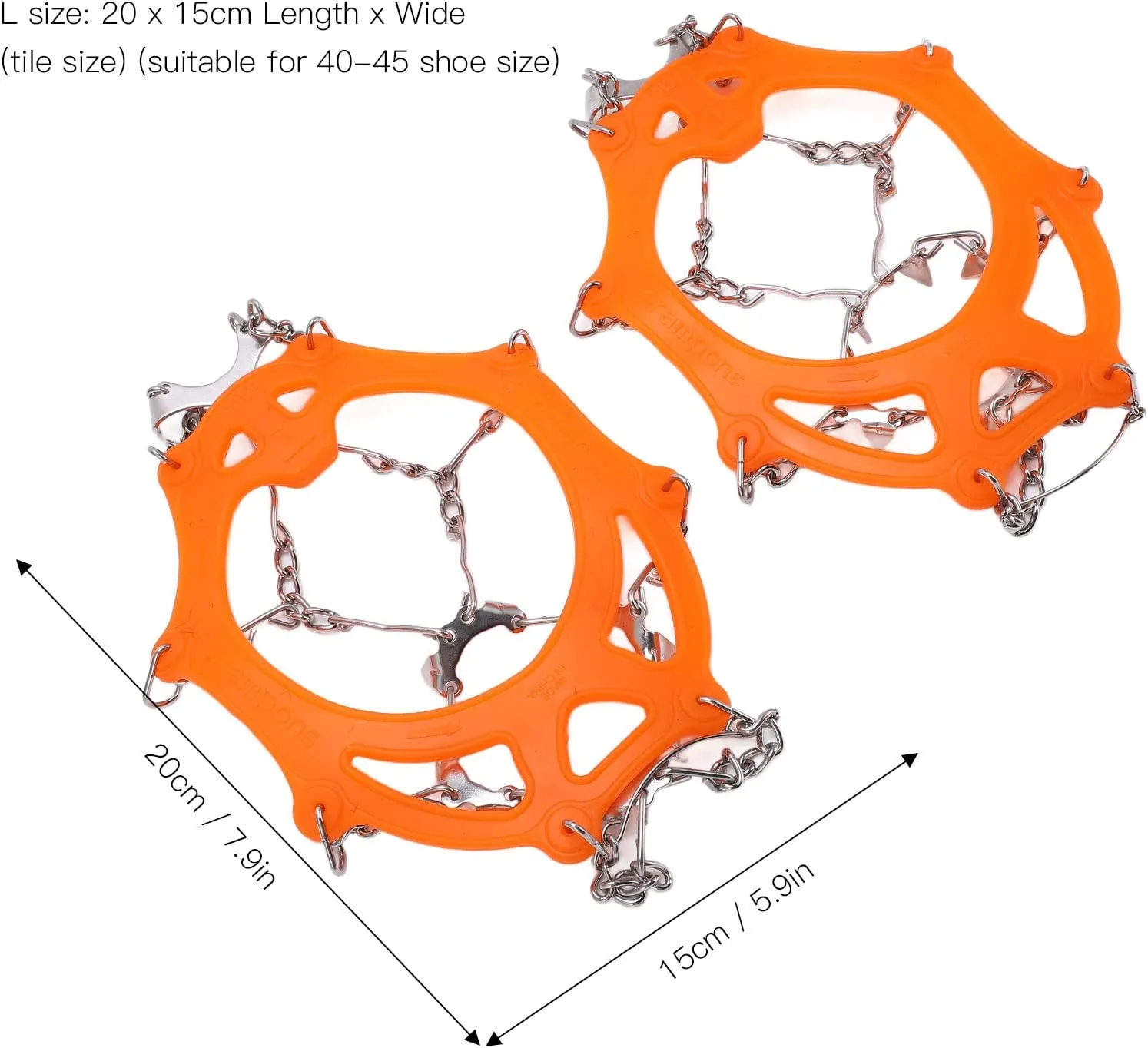 Ymiko Crampons for Hiking, 12 Tooth Micro Spikes with 2Pcs Ice Cleats for Mountaineering