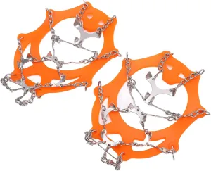 Ymiko Crampons for Hiking, 12 Tooth Micro Spikes with 2Pcs Ice Cleats for Mountaineering