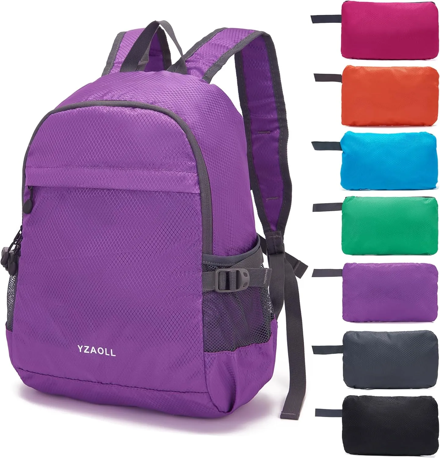 YZAOLL Small Lightweight Packable Hiking Backpack, 20L Hiking Backpack Day Pack for Women Men Travel Camping Vacation,Purple