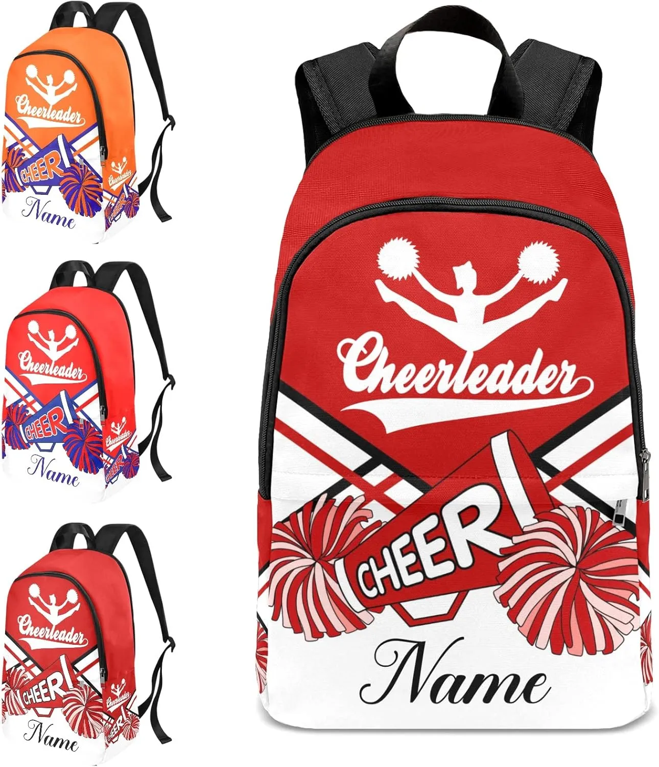 zaaprintblanket Personalized Cheerleader Cheer White Red Backpack Casual Daypack Bag for Man Woman