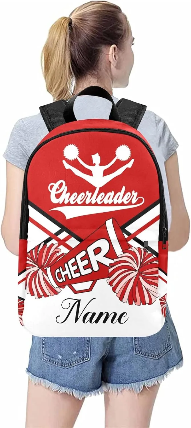 zaaprintblanket Personalized Cheerleader Cheer White Red Backpack Casual Daypack Bag for Man Woman
