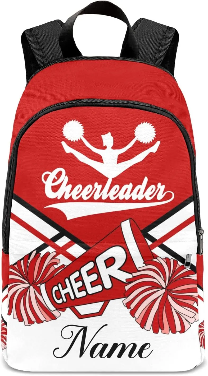 zaaprintblanket Personalized Cheerleader Cheer White Red Backpack Casual Daypack Bag for Man Woman