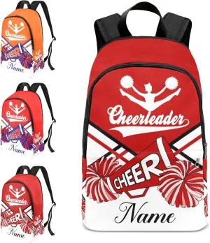 zaaprintblanket Personalized Cheerleader Cheer White Red Backpack Casual Daypack Bag for Man Woman