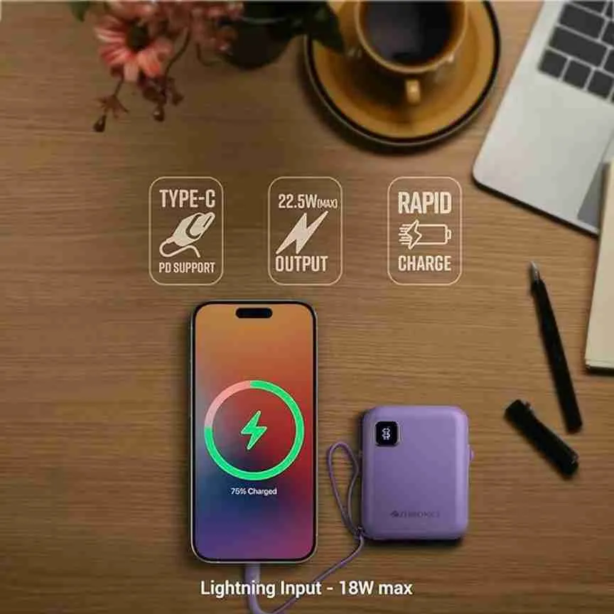ZEBRONICS MW64 10000 mAh Compact Power Bank
