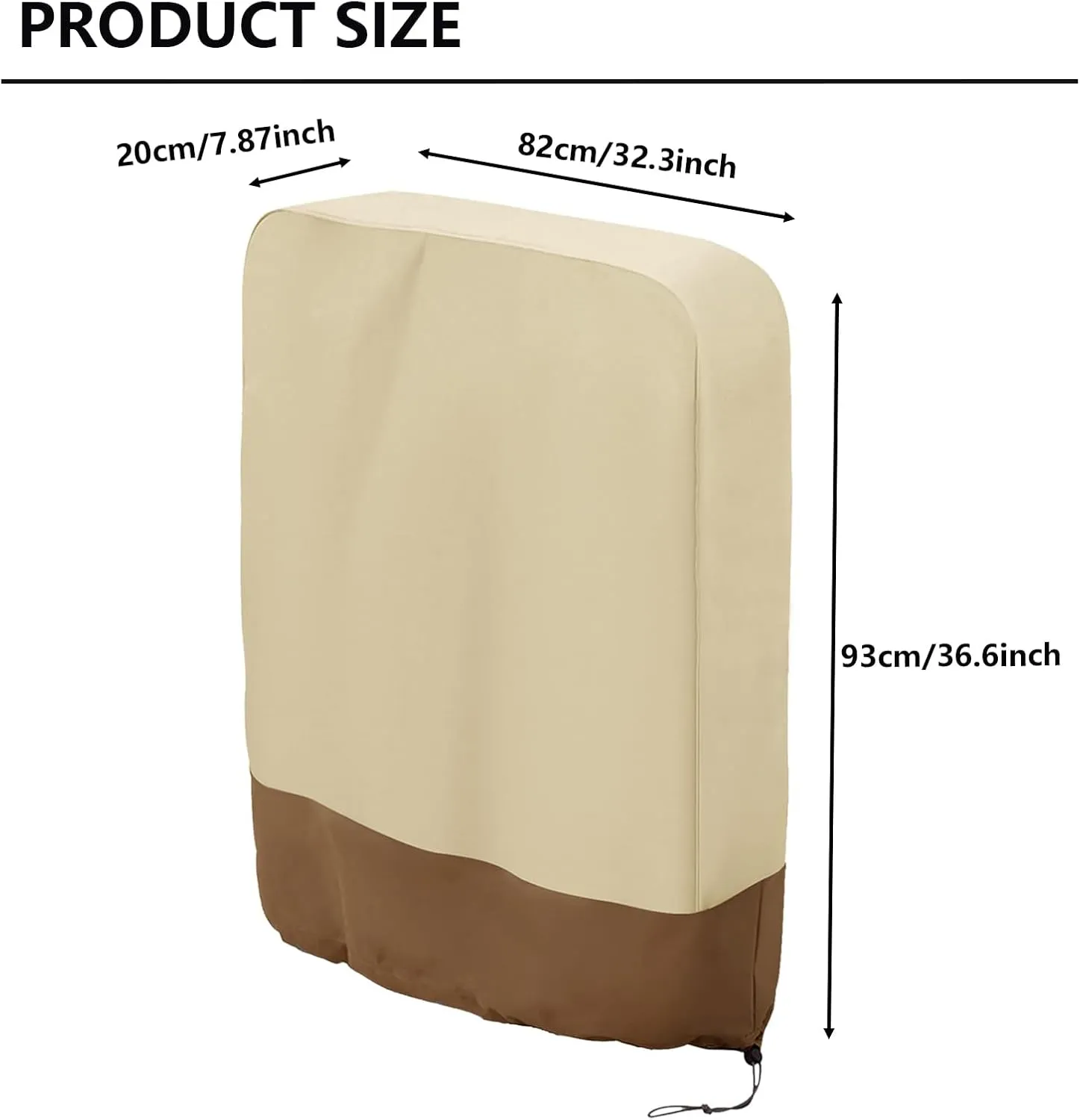 Zero Gravity Chair Covers 2 PCS, Outdoor Zero Gravity Folding Patio Chair Covers Waterproof Dustproof Gravity Chair Cover with Storage Bag(32.3" W x 7.9" D x 36.6" H) (Beige)