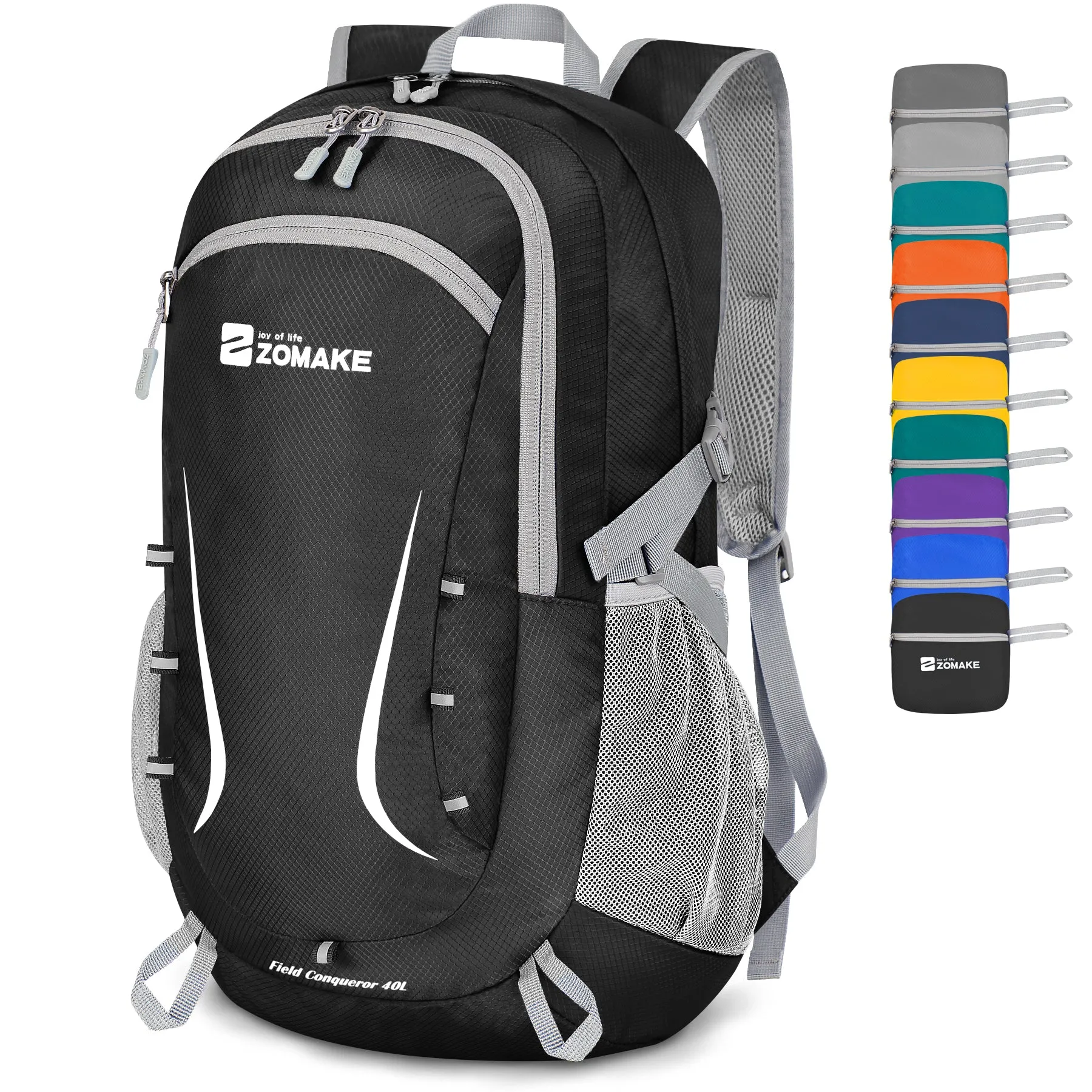 ZOMAKE Lightweight Packable Backpack 35L, Foldable Backpacks Water Resistant Collapsible Light Daypack for Hiking(Black)