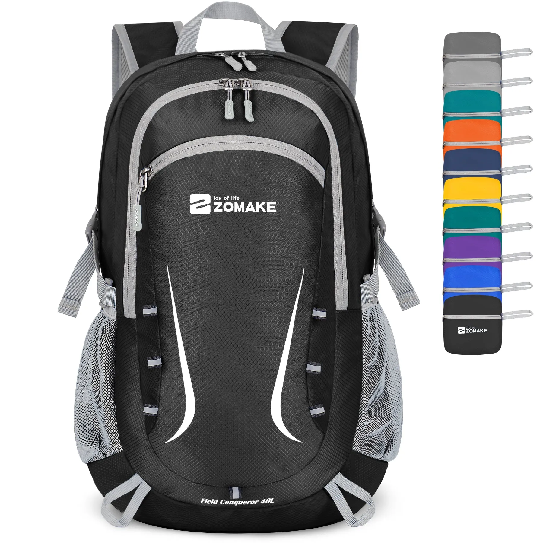 ZOMAKE Lightweight Packable Backpack 35L, Foldable Backpacks Water Resistant Collapsible Light Daypack for Hiking(Black)