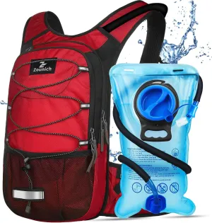 Zounich Hydration Backpack, Breathable Running Backpack with 3L Water Bladder, Large Capacity Hiking Rucksack Outdoors Hydration Bag Pack Perfect for Cycling Camping Fitness Climbing Fits Men & Women