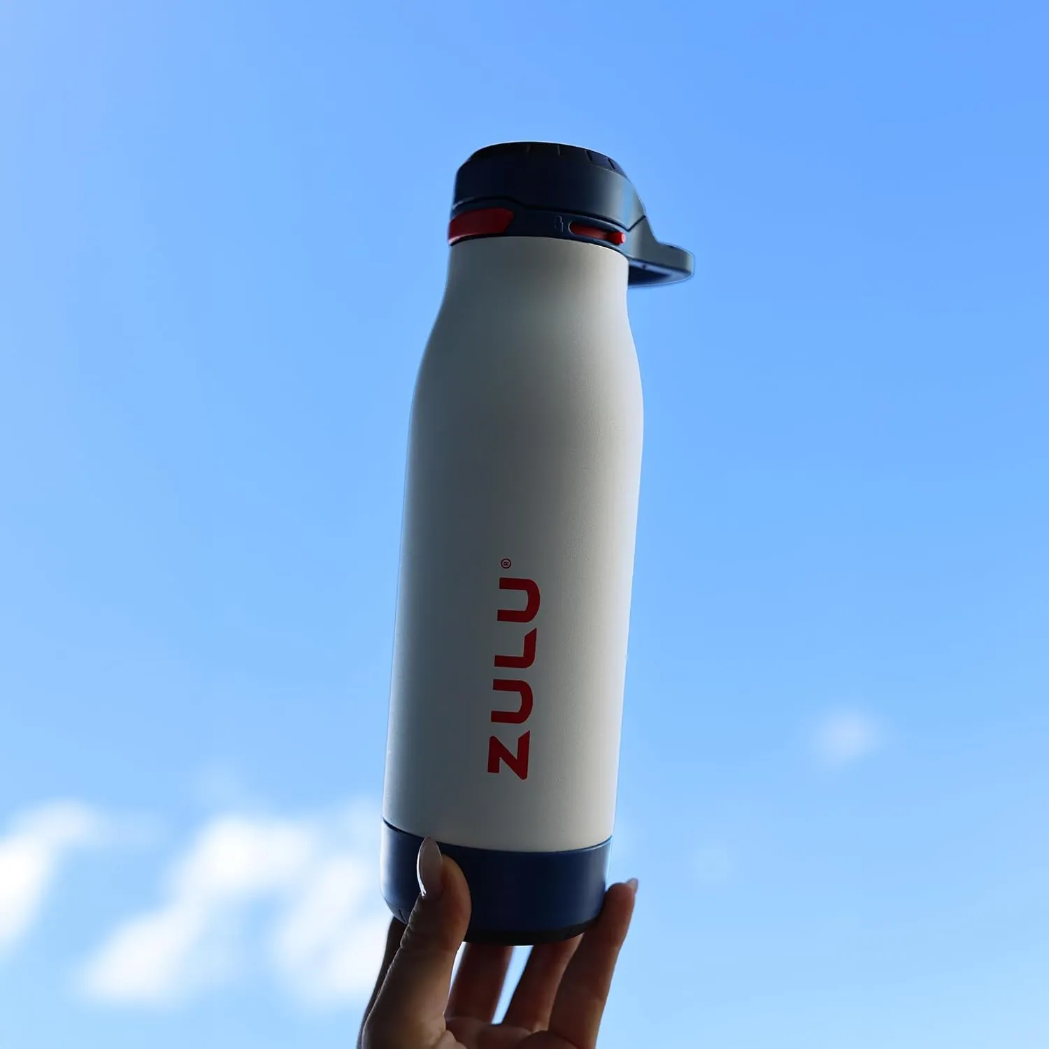 ZULU Ace Vacuum Insulated Stainless Steel Water Bottle with Chug Spout, Leak-Proof Locking Lid and Removable Base for School, Backpack, Sports, Gym, Travel